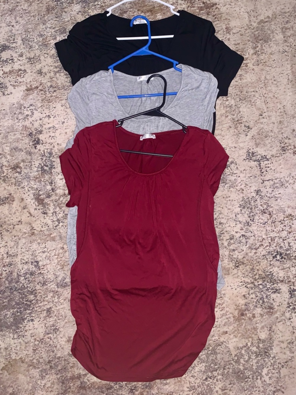 Essential Scoop Neck Tee - Black, Gray & Burgundy